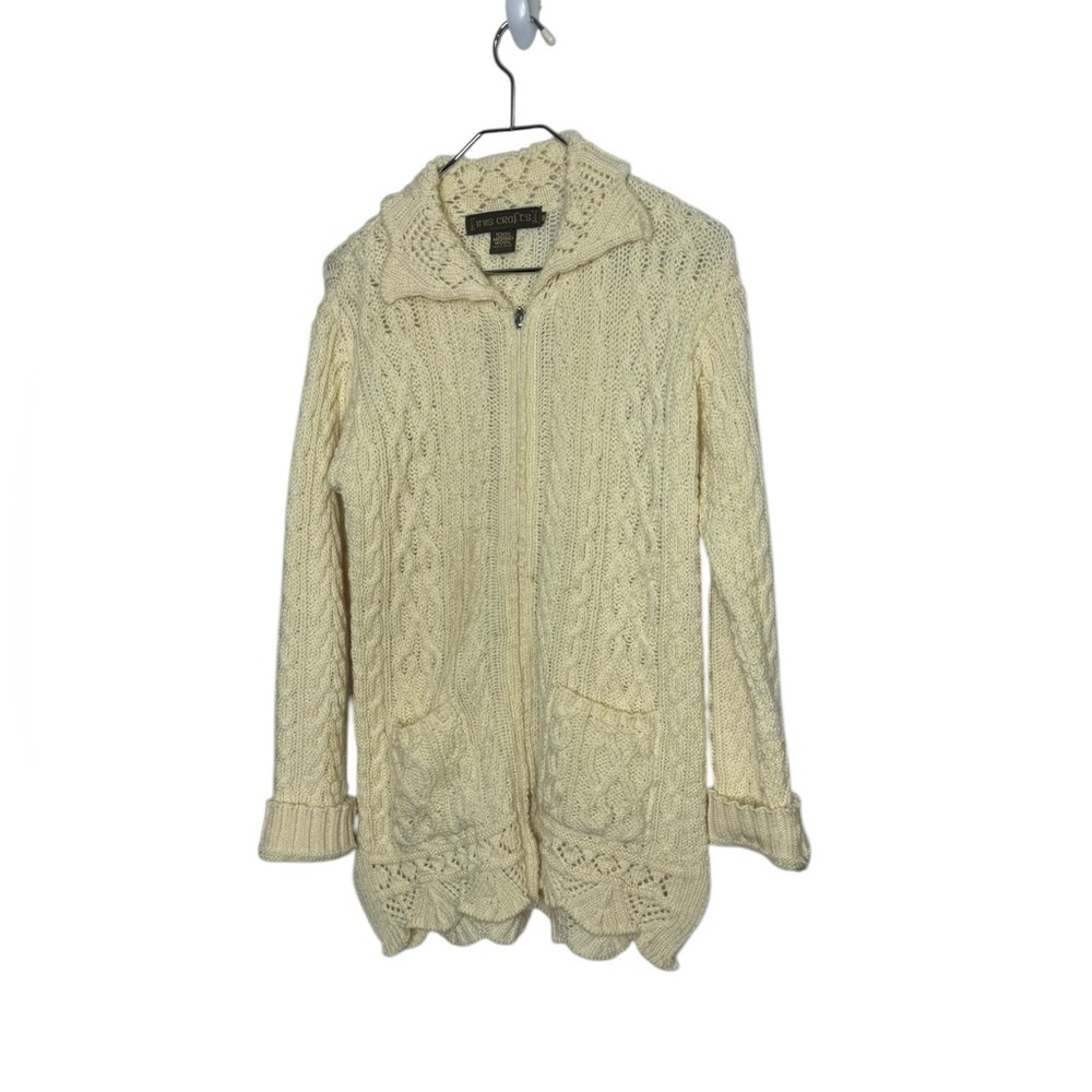 Inis Crafts full zip cardigan sweater size Small